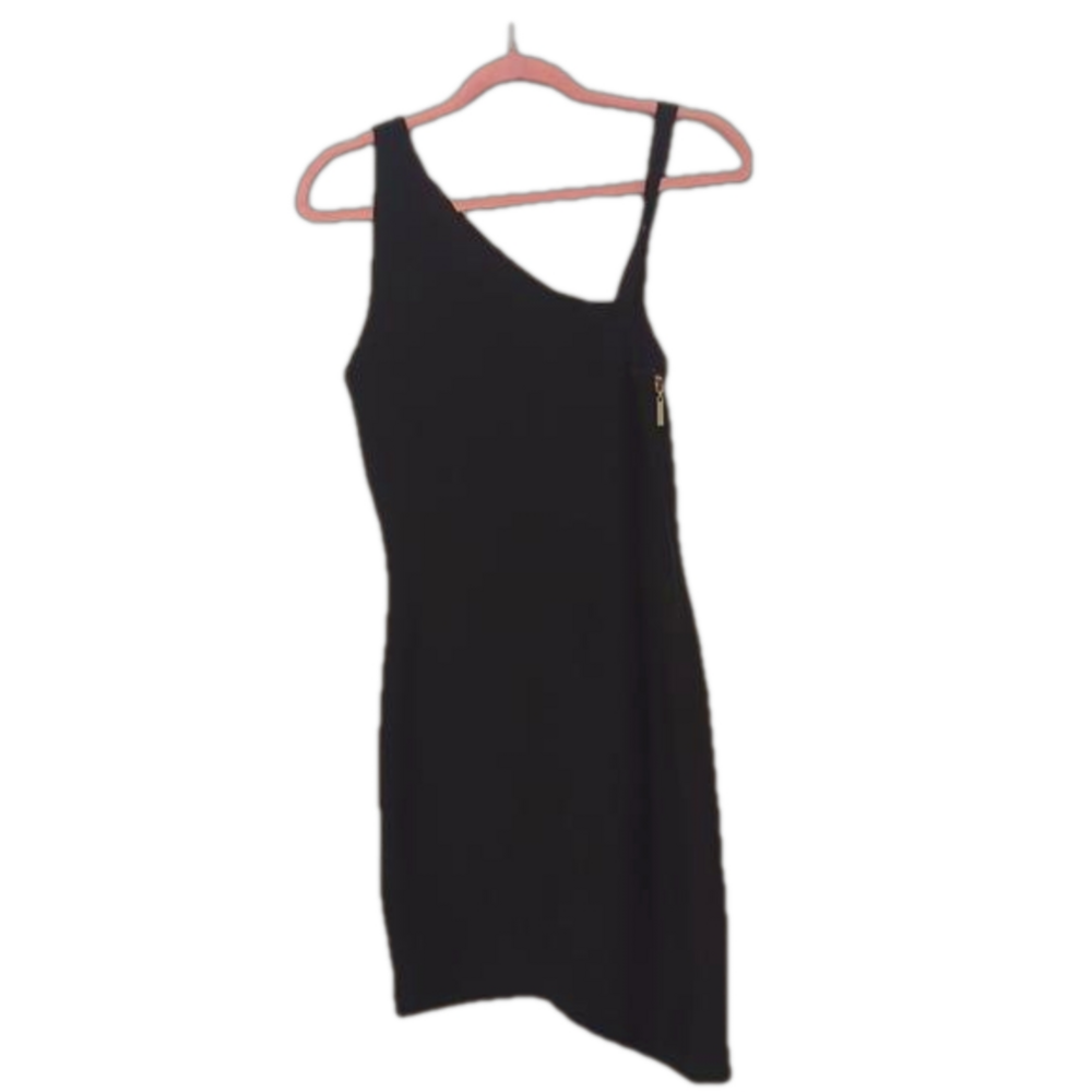 Marciano Black One-Shoulder Mini Dress